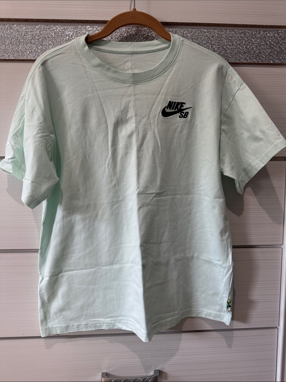 Nike Mint Green Crewneck Tee with Black SB Logo